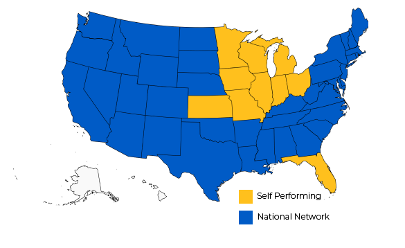 Fine Line Services Coverage Map